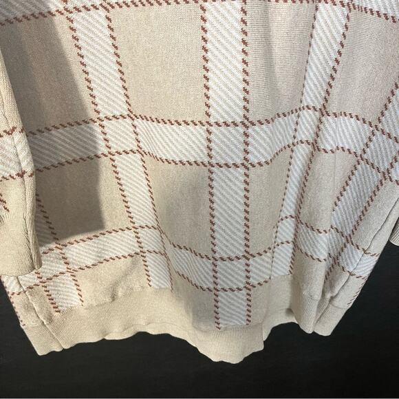 89th & Madison Tan Plaid Sweater Size 2X - Picture 4 of 8